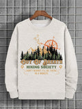 Men's Hiking Society Don't Worry I'll Be There In A Minute Print Cotton Casual Sweatshirt