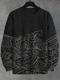 Men's Great Wave Japanese Art Print Casual Sweatshirt