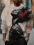 Men's Splash-Ink Graffiti Art Music Lover Print Casual Sweatshirt