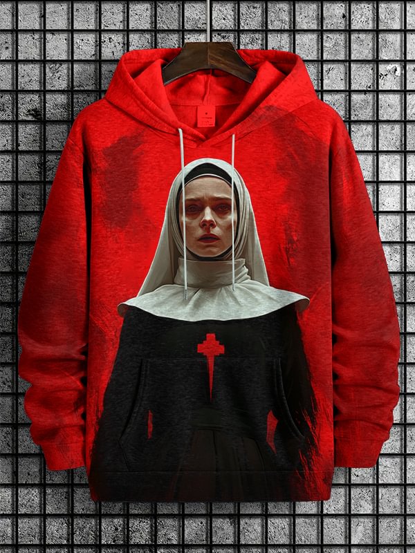 Men's Bloody Evil Nun Art Print Hooded Sweatshirt