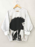 Women's African Woman Portrait Art Print Casual Sweatshirt