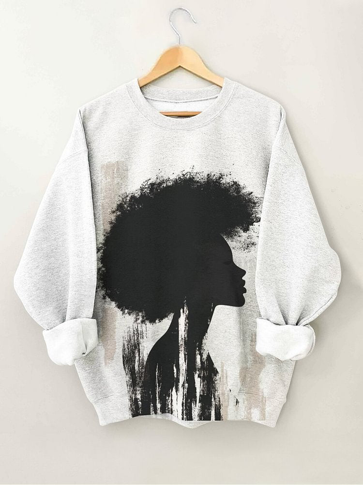 Women's African Woman Portrait Art Print Casual Sweatshirt