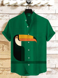 Men's Toucan In The Trees Art Print Linen Blend Shirt