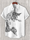 Men's Art of Calligraphy Print Casual Shirt