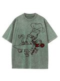Men's Chef Octopus Knife Graphic Print Casual T-Shirt