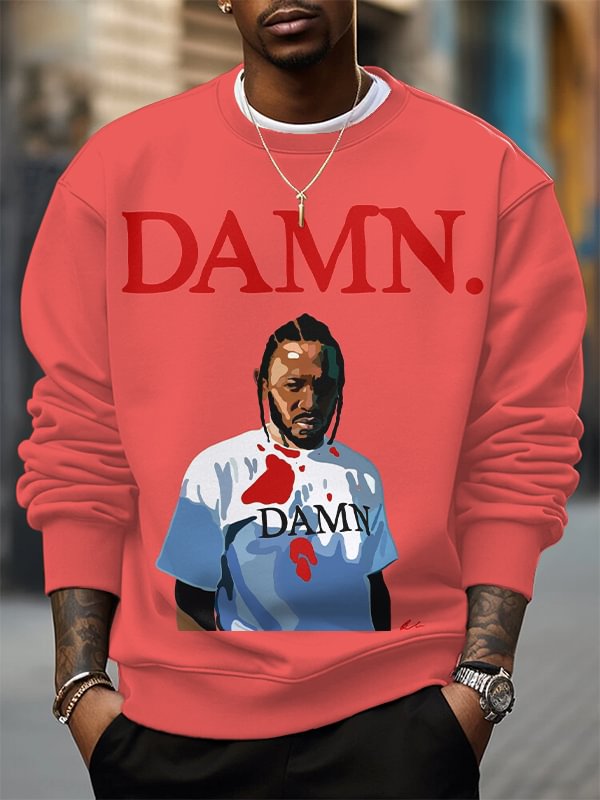 Men's Damn Hip Hop Print Casual Sweatshirt