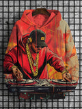 Men's Hip Hop DJ Print Casual Hoodie