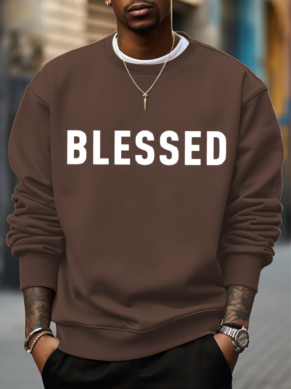 Men's Blessed Art Print Casual Sweatshirt