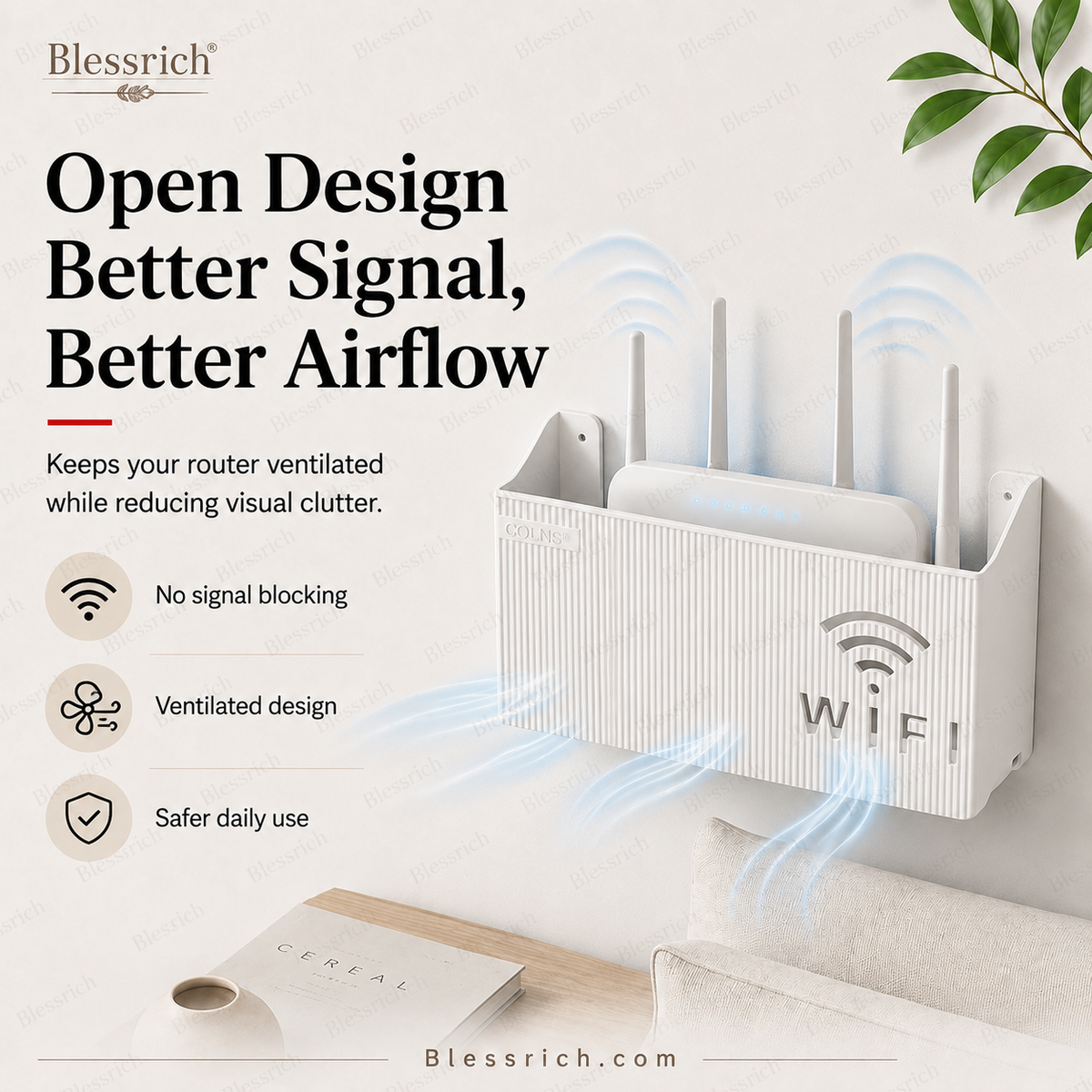 Wall-Mounted WiFi Router Storage Rack