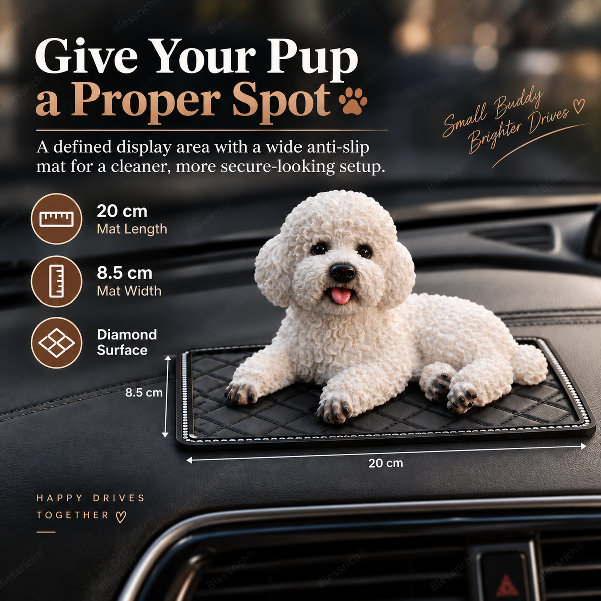 Poodle Car Ornament – The Cutest Dashboard Upgrade 🐶✨