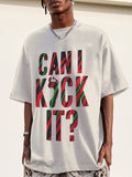 Men's Called Quest Hip-hop Can I Kick It Print Cotton Casual T-Shirt