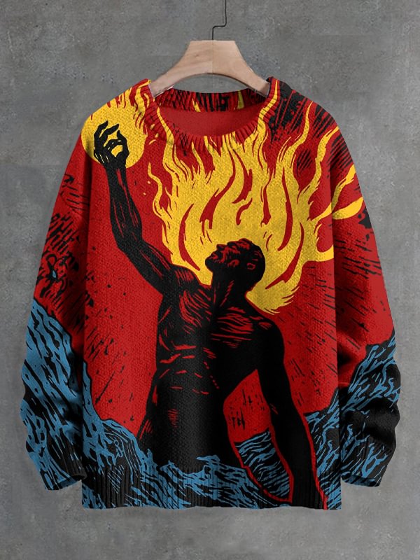 Men's Tinder Man Art Print Knit Sweatshirt