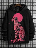Men's Panther Moon Art Print Hooded Sweatshirt