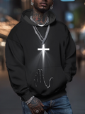 Men's Christian Cross Art Print Hooded Sweatshirt