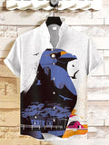 Men's Geometric Bird Art Print Casual Shirt