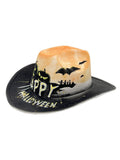 Men's Happy Halloween Bat Skull Print Western Cowboy Hat