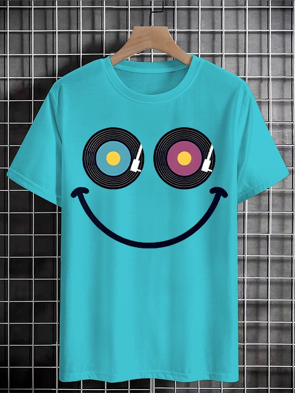 Men's Music Makes Me Laugh Album Art Print Cotton Casual T-Shirt