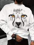 Men's Cheetah Graphic Print Casual Sweatshirt
