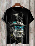 Men's Funny Monkeyface Art Graphic Print T-Shirt