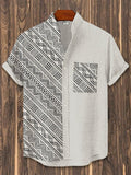 Men's African Ethnic Pattern Art Print Casual Shirt