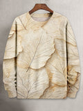 Men's Vintage Leaves Art Print Casual Sweatshirt