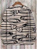 Men's Sardine Art Painting Print Casual Sweatshirt