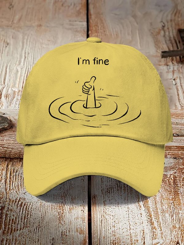 Men's I'm Fine Funny Graphic Print Casual Hats