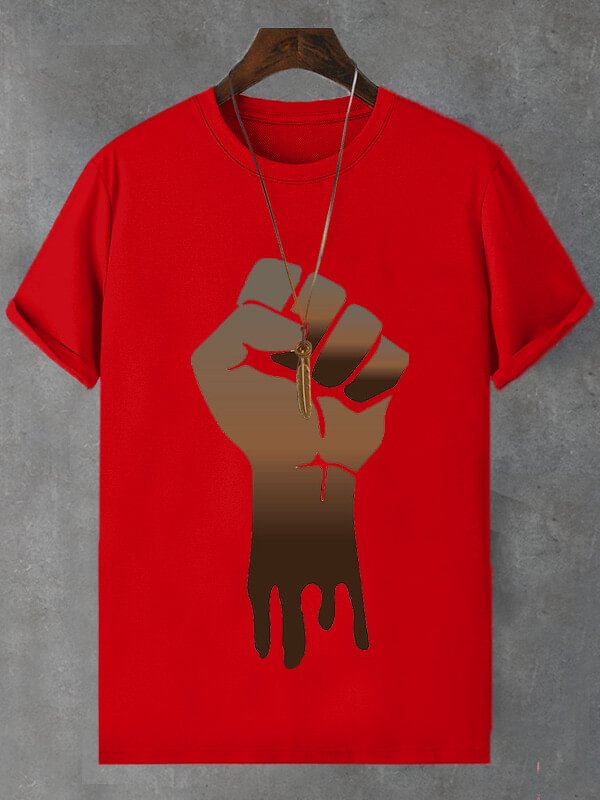 Men's Power Dripping Funny Print Cotton Casual T-Shirt