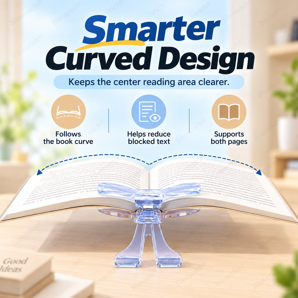 Curved Book Page Holder - 12° Raised Reading Support