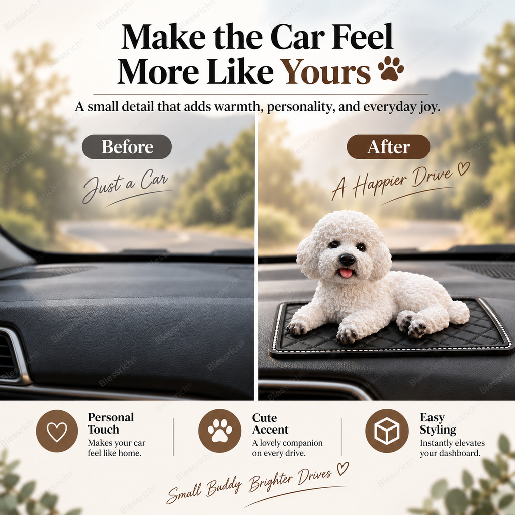 Poodle Car Ornament – The Cutest Dashboard Upgrade 🐶✨