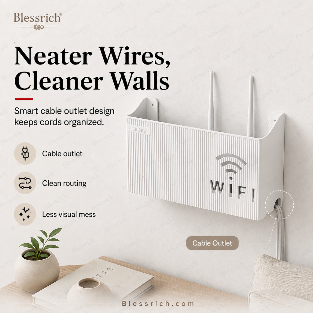 Wall-Mounted WiFi Router Storage Rack