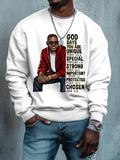Men's God Says You Are Unique Special Strong Important Protected Chosen Print Cotton Casual Sweatshirt