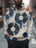 Men's Retro Records Graphic Art Print Casual Hoodie