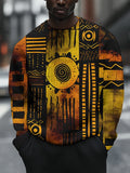 Men's African Culture Abstract Art Print Knit Sweatshirt