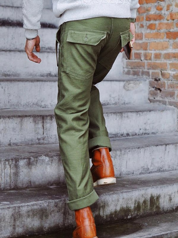 Men's Casual Plain Slant Pockets Straight Leg Pants