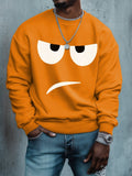 Men's Funny Cartoon Emoticons Print Cotton Casual Sweatshirt