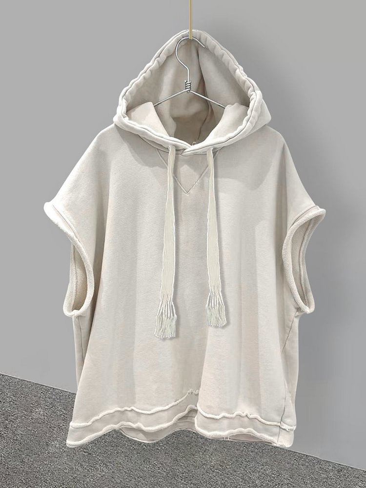 Men's Solid Color Drawstring Hooded Tank Top