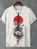 Men's Flower And Sword Japanese Art Print Casual T-Shirt