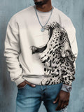 Men's Leopard Art Print Casual Sweatshirt
