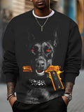 Men's Dobermann Gun Print Casual Sweatshirt