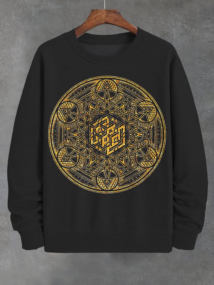 Men's Tribe Geometry Mystery Print Casual Sweatshirt