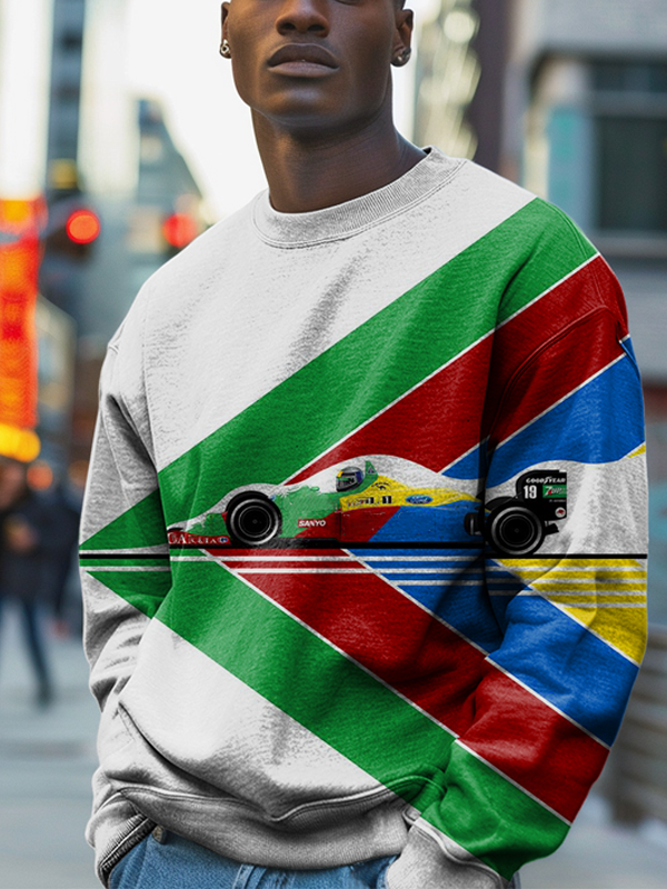 Men's Racing Car Art Print Casual Sweatshirt