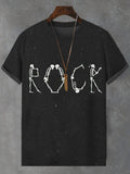 Men's Skeleton Bones Rock Graphic Print T-Shirt