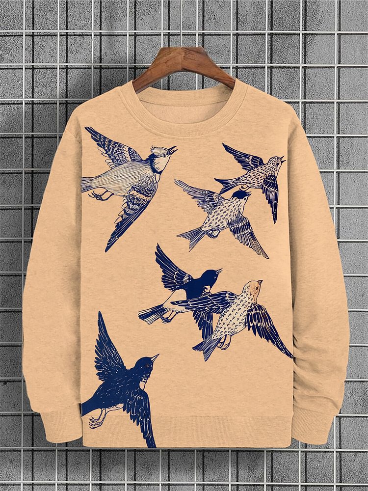 Men's Flying Birds Art Print Casual Sweatshirt