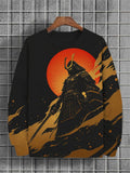 Men's Japanese Samurai Print Casual Sweatshirt
