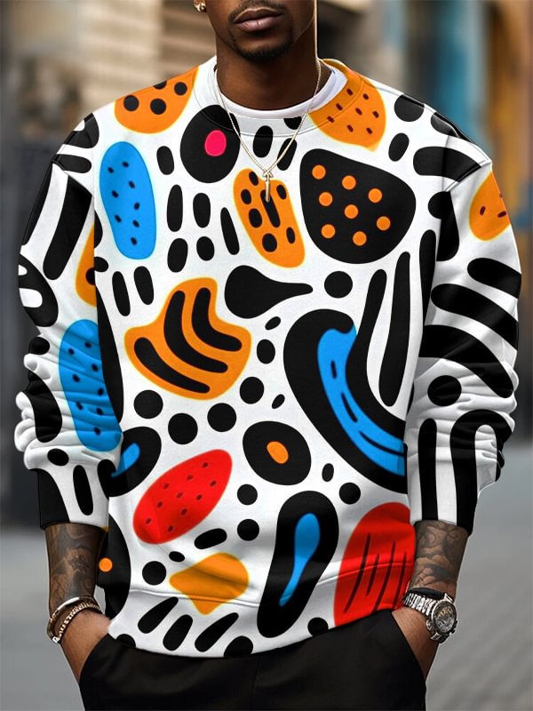Men's Fun Cartoon Pattern Art Print Casual Sweatshirt