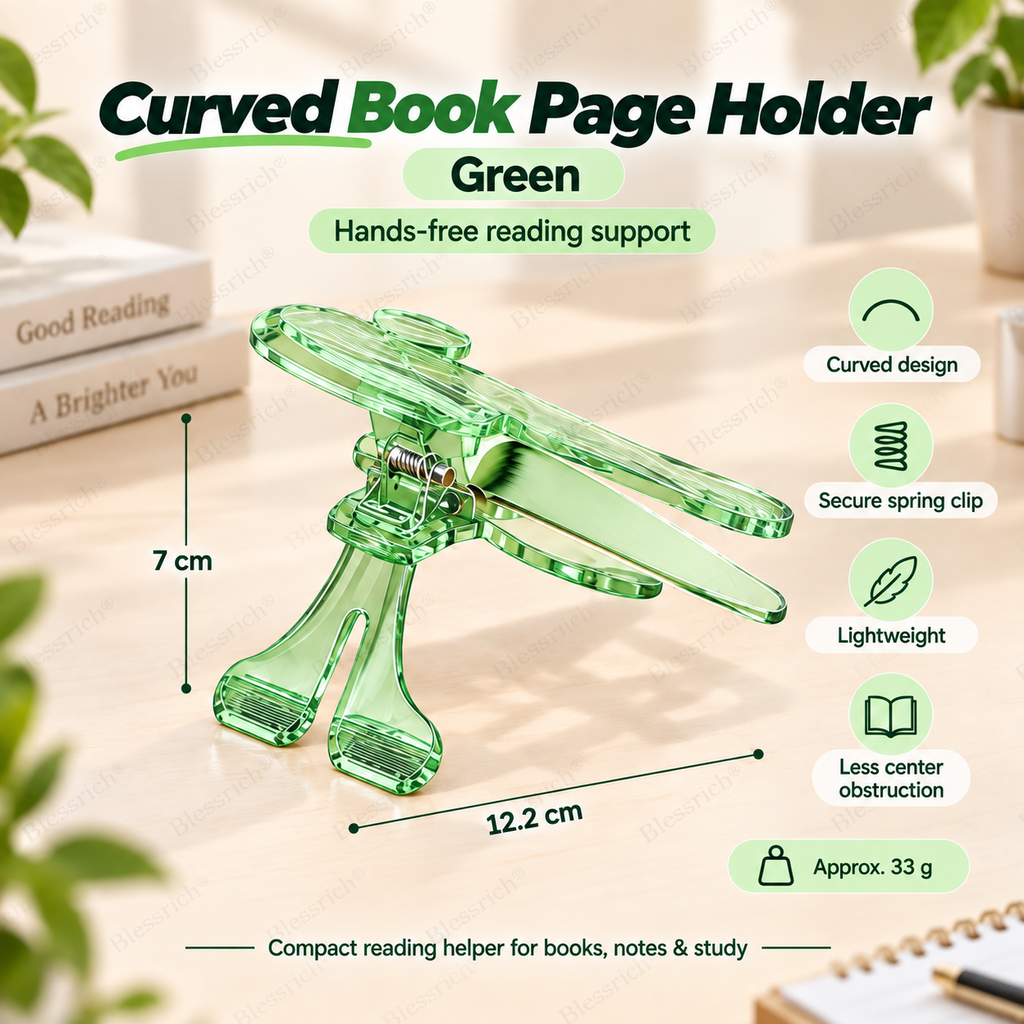 Curved Book Page Holder - 12° Raised Reading Support