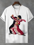 Men's Gentleman Man Dancing With Books Print T-Shirt