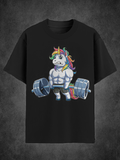 Men's Unicorn Weightlifting Print T-Shirt