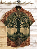 Men's Origin Tree Art Print Casual Shirt